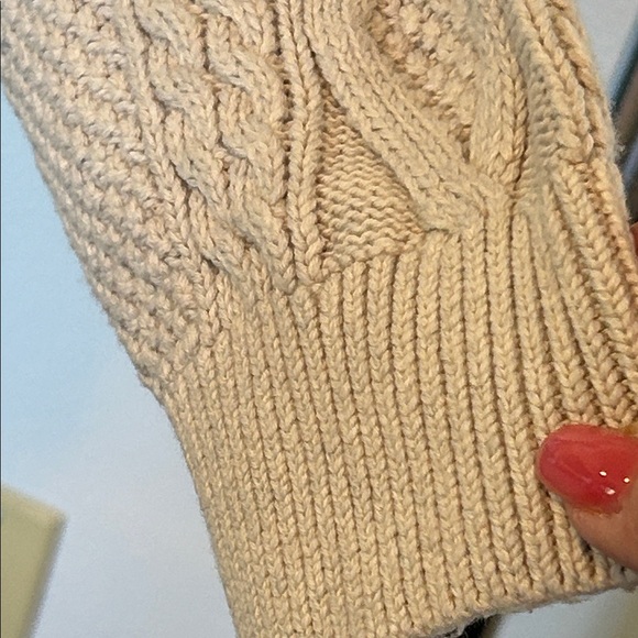 CAbi Heather Gray and Cream V-Neck Sweater - Picture 7 of 7